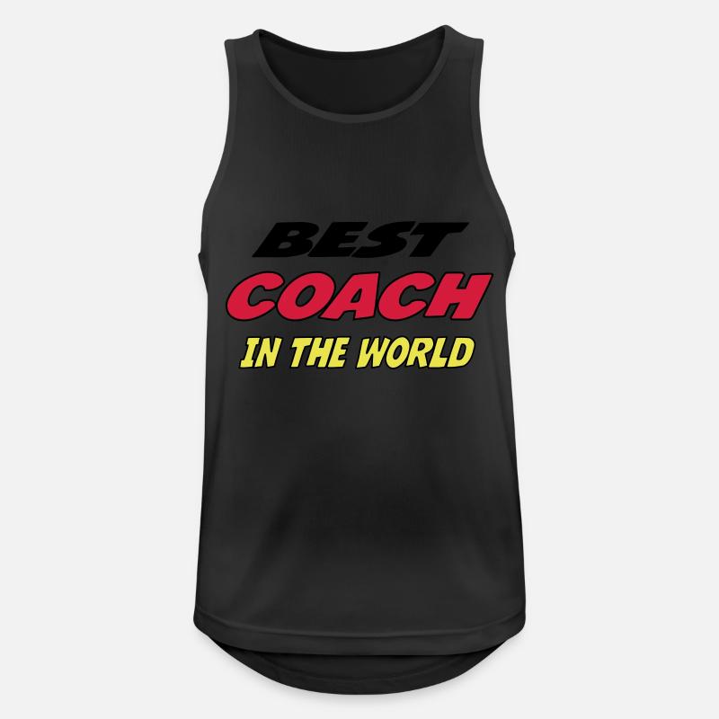 Bester COACH der Welt - Männer Tank Top atmungsaktiv - Schwarz