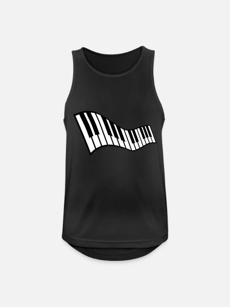 Klavier - Männer Tank Top atmungsaktiv - Schwarz