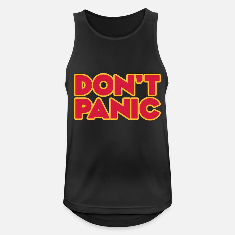 Don't Panic 2zeilig - Männer Tank Top atmungsaktiv - Schwarz