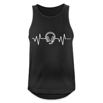 Herzschlag Headset Kopfhörer Mikrofon Home Office - Männer Tank Top atmungsaktiv - Schwarz - Vorne - Nick (188cm)