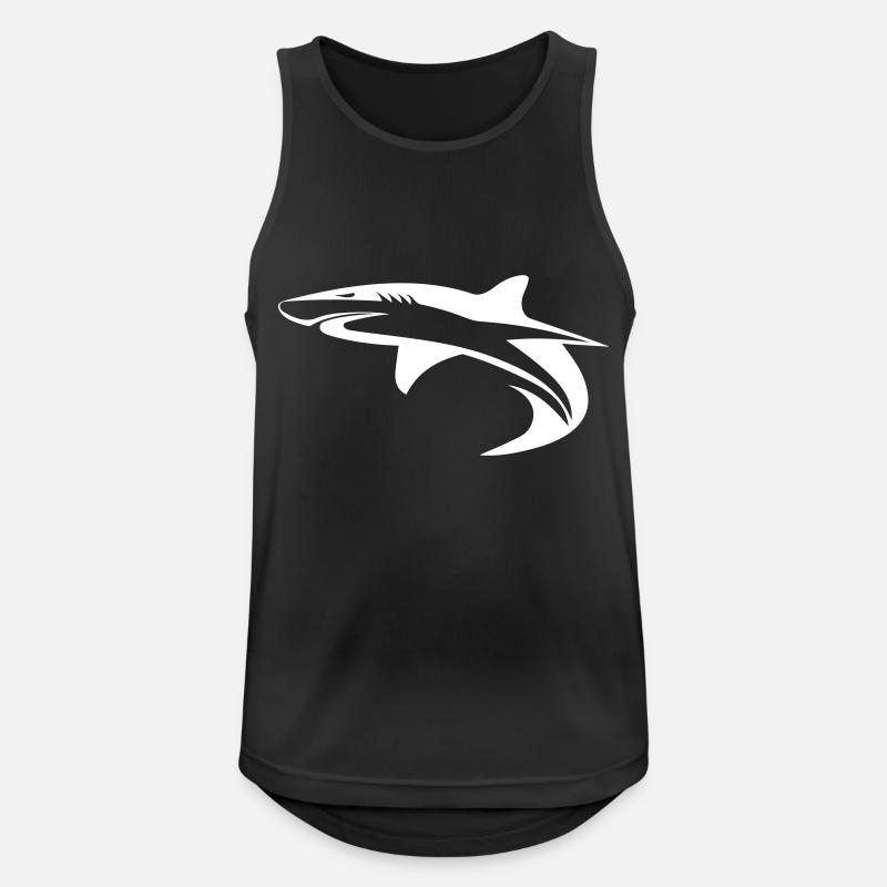 Shark - Vector Geometry Design - Men's Breathable Tank Top - black