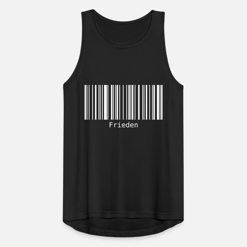 Frieden Barcode Friedenszeichen Strichcode Symbol Männer Tank Top atmungsaktiv