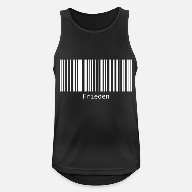Frieden Barcode Friedenszeichen Strichcode Symbol - Männer Tank Top atmungsaktiv - Schwarz