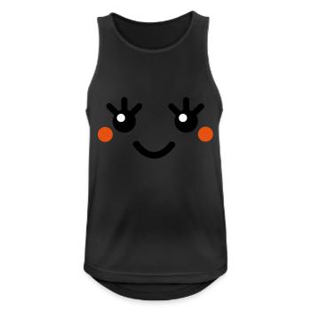 cute_face - Débardeur respirant Homme - noir - Devant - Nick (188cm)