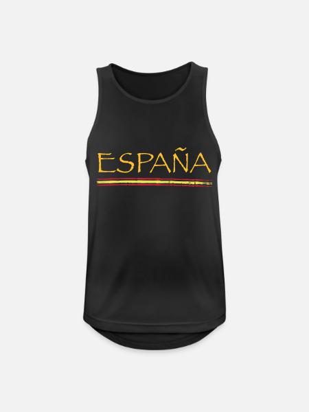 España - Männer Tank Top atmungsaktiv - Schwarz