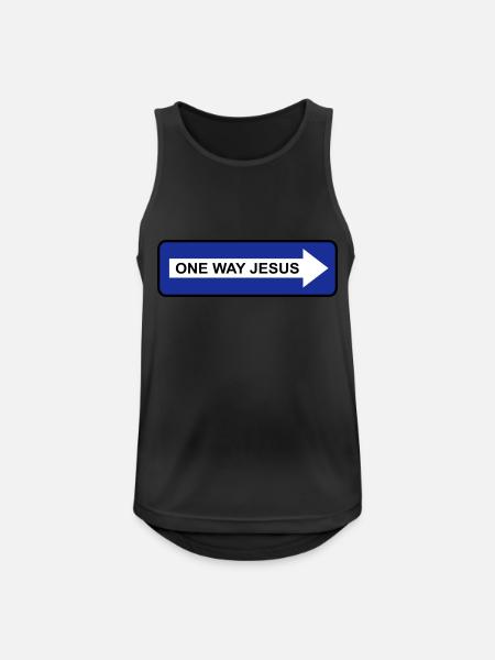 One Way Jesus - Men's Breathable Tank Top - black