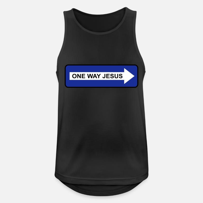 One Way Jesus - Männer Tank Top atmungsaktiv - Schwarz