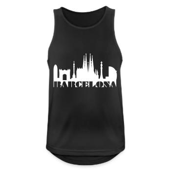 Skyline Barcelona Espagne - Débardeur respirant Homme - noir - Devant - Nick (188cm)