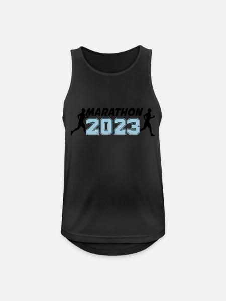 Marathon 2023 - Männer Tank Top atmungsaktiv - Schwarz