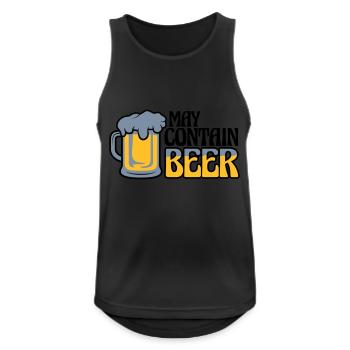May Contain Beer Spruch - Männer Tank Top atmungsaktiv - Schwarz - Vorne - Nick (188cm)