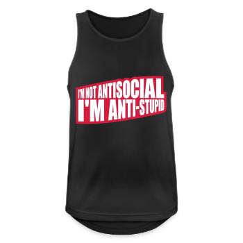 not antisocial anti stupid - Men's Breathable Tank Top - black - Front - Nick (188cm)