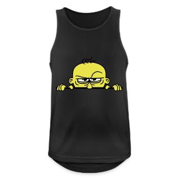 boeses gesicht verstecken mauer schild lustig comi - Männer Tank Top atmungsaktiv - Schwarz - Vorne - Nick (188cm)