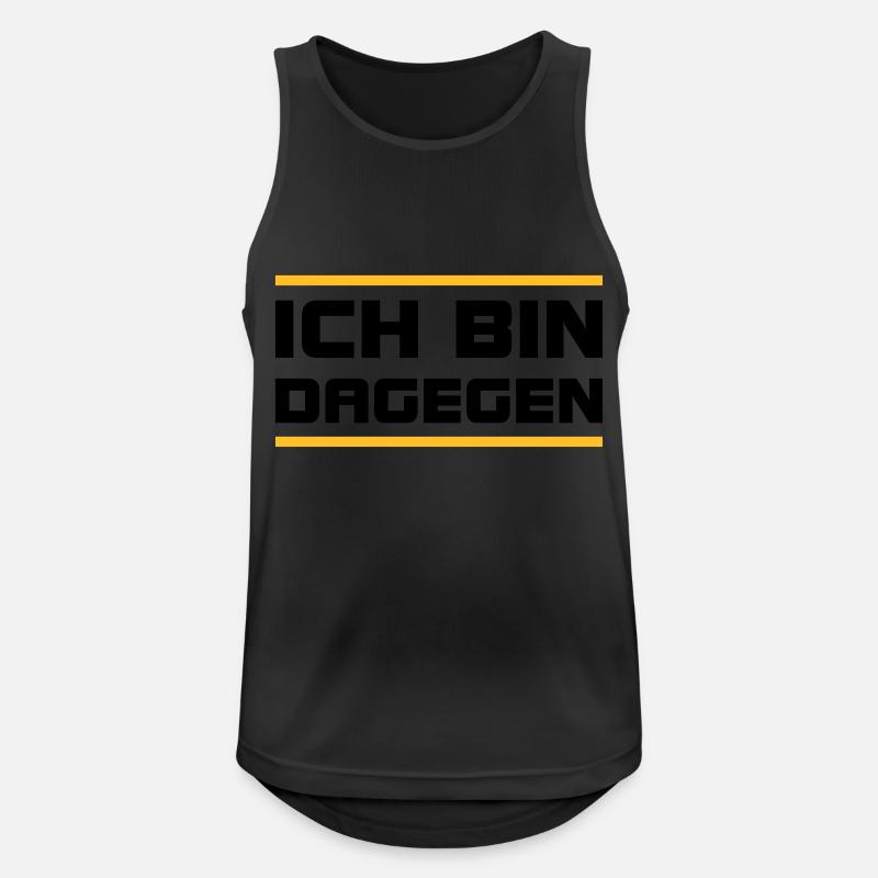 Ich bin dagegen -V2 - Männer Tank Top atmungsaktiv - Schwarz