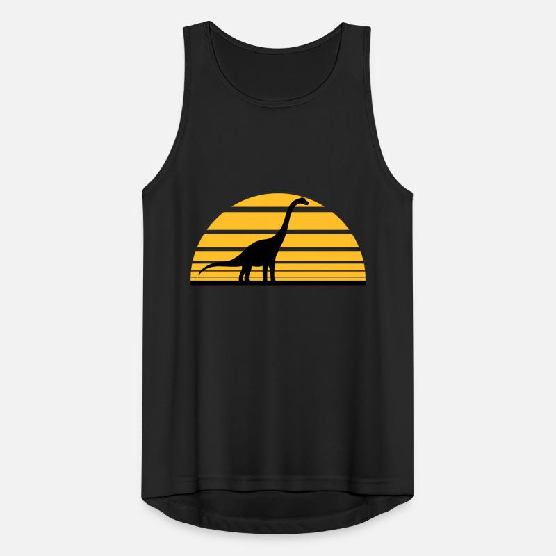 sun sunrise coucher du soleil diplodocus long cou Débardeur respirant Homme