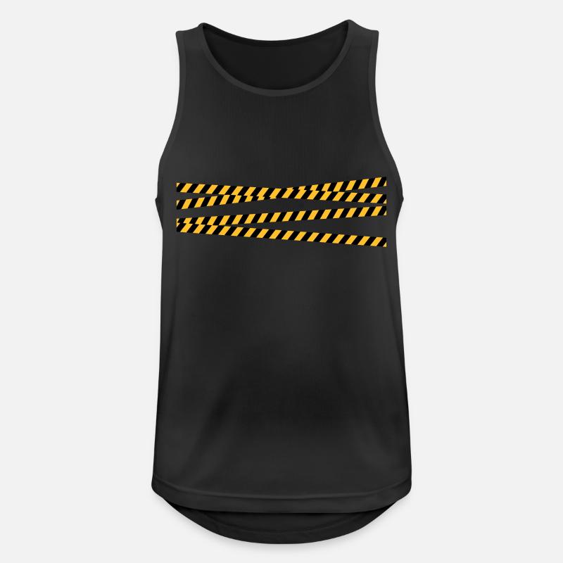 Security tape blocking zone - Men's Breathable Tank Top - black