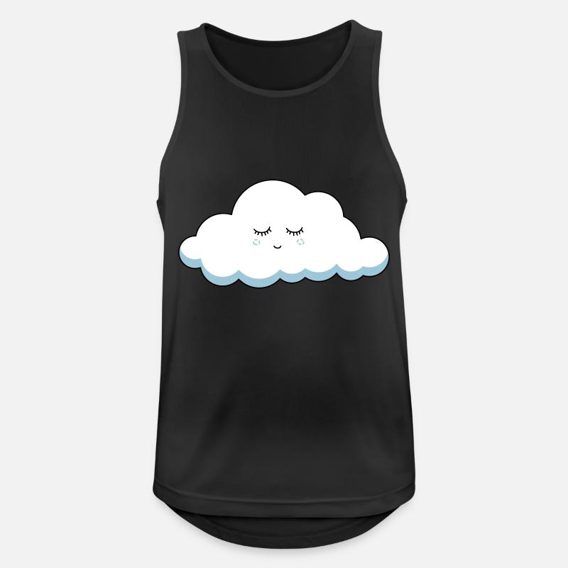 Schlaf Wolke mit Wimpern - Männer Tank Top atmungsaktiv - Schwarz