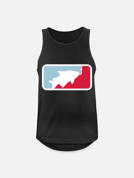sport logo rød blå fanget fisk fiskeri svømme - Herre tanktop åndbar - sort
