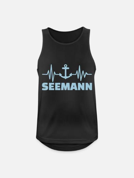Seemann - Männer Tank Top atmungsaktiv - Schwarz