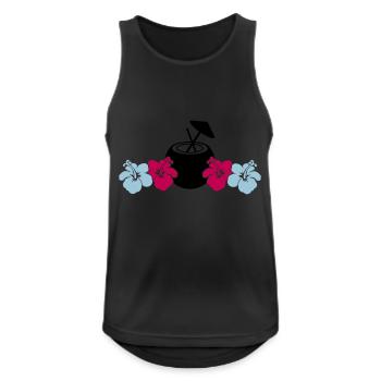 Hibiscus Kokus - Men's Breathable Tank Top - black - Front - Nick (188cm)