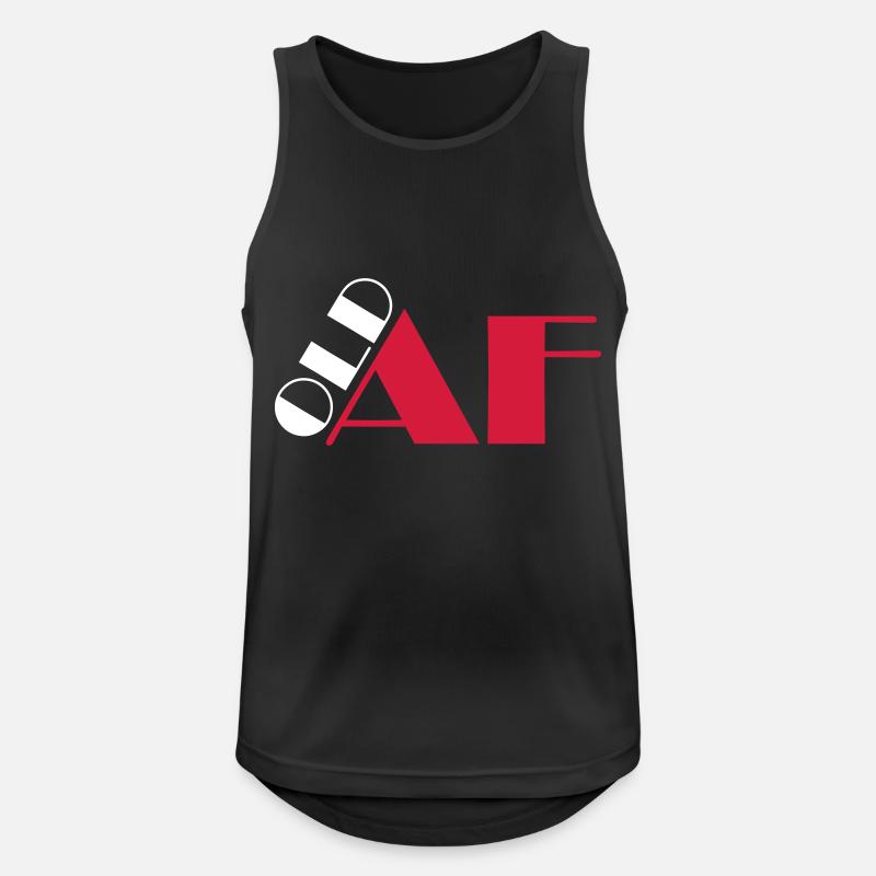 old AF Text Logo - Men's Breathable Tank Top - black
