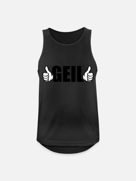 Geil Daumen Hoch - Männer Tank Top atmungsaktiv - Schwarz
