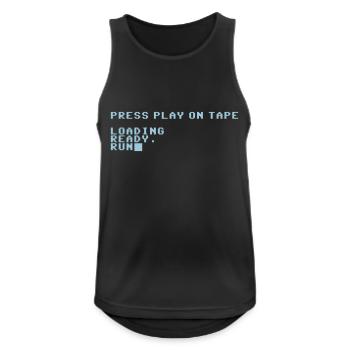 Press Play on Tape - Débardeur respirant Homme - noir - Devant - Nick (188cm)
