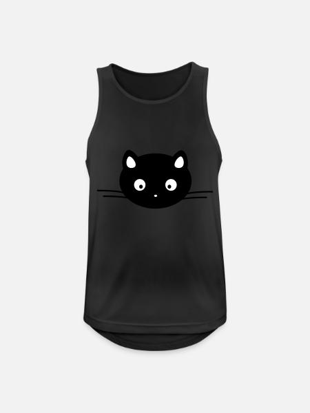 Catface - Männer Tank Top atmungsaktiv - Schwarz