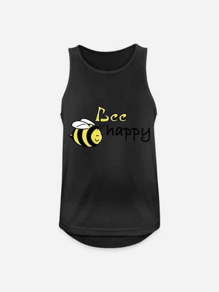 bee happy - Men's Breathable Tank Top - black