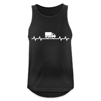 Herzschlag LKW Fahrer Lastwagen Lastwagenfahrer - Männer Tank Top atmungsaktiv - Schwarz - Vorne - Nick (188cm)