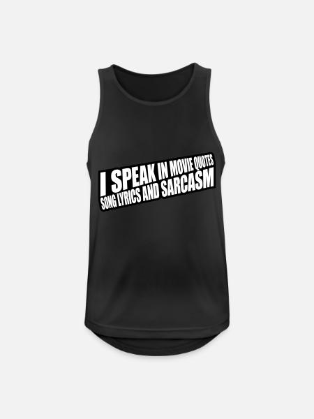 speak lyrics and sarcasm - Men's Breathable Tank Top - black