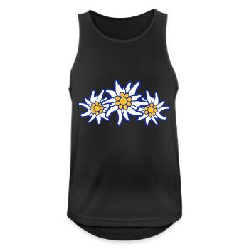 Weiße Alpen Edelweiß Blume Bergblume Berge Wandern - Männer Tank Top atmungsaktiv - Schwarz - Vorne - Nick (188cm)