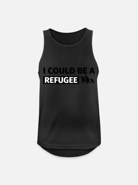 I could be a refugee - Men's Breathable Tank Top - black
