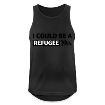 I could be a refugee - Débardeur respirant Homme - noir - Devant - Nick (188cm)
