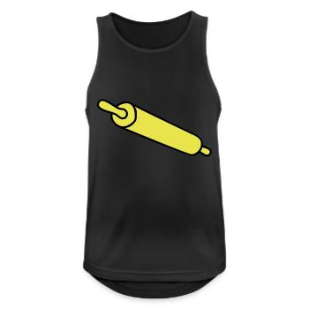 rolling_pin - Männer Tank Top atmungsaktiv - Schwarz - Vorne - Nick (188cm)