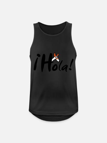 Hola Podenco - Männer Tank Top atmungsaktiv - Schwarz