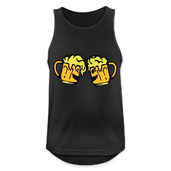 Bier Glas Alkohol Anstoß - Männer Tank Top atmungsaktiv - Schwarz - Vorne - Nick (188cm)
