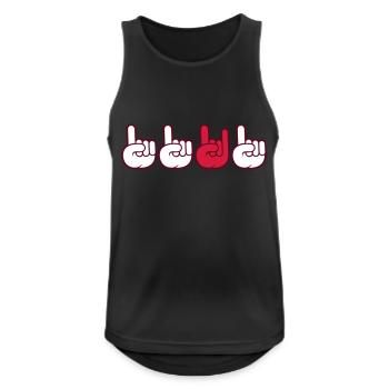 Heavy Metal Hard Rock Music Horns Hand Gesture Logo - Men's Breathable Tank Top - black - Front - Nick (188cm)