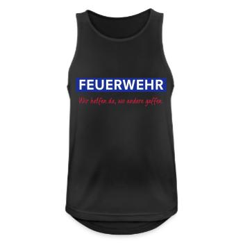 Feuerwehr - Männer Tank Top atmungsaktiv - Schwarz - Vorne - Nick (188cm)