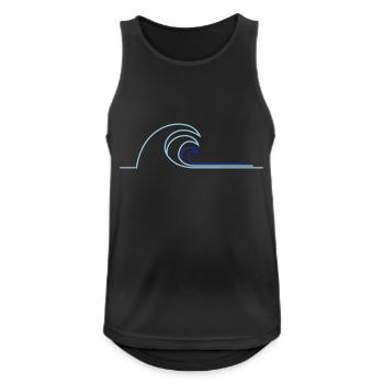 Welle - Männer Tank Top atmungsaktiv - Schwarz - Vorne - Nick (188cm)