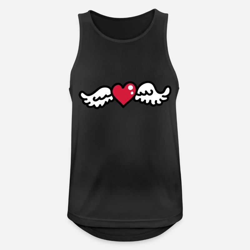 Herzflügel 3 - Männer Tank Top atmungsaktiv - Schwarz