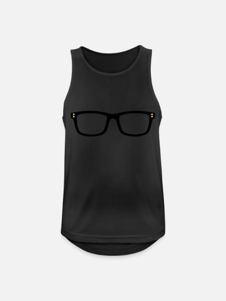 Brille - Männer Tank Top atmungsaktiv - Schwarz