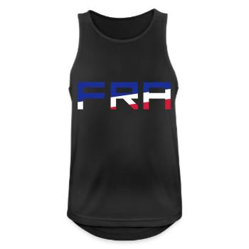Drapeau FRA France France couleurs bleu blanc rouge - Débardeur respirant Homme - noir - Devant - Nick (188cm)