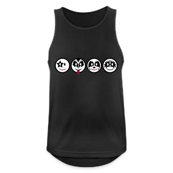 Smiley Kiss Icons (horizontal) 3c - Débardeur respirant Homme - noir - Devant - Nick (188cm)