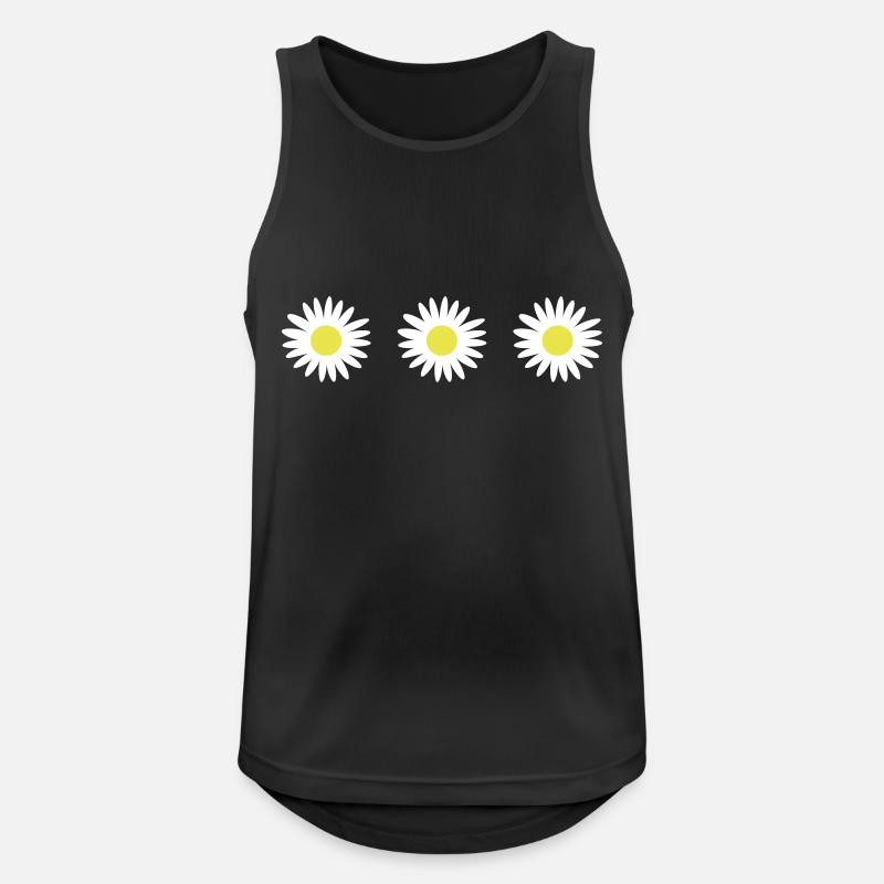Gänseblümchen - Männer Tank Top atmungsaktiv - Schwarz
