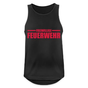 FREIWILLIGE FEUERWHR - Männer Tank Top atmungsaktiv - Schwarz - Vorne - Nick (188cm)