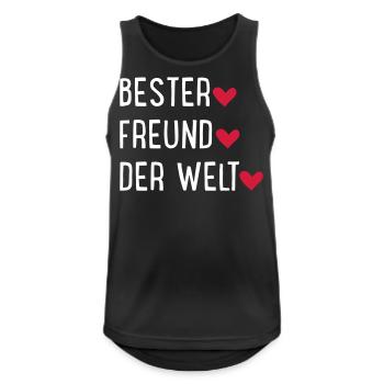Freund - Männer Tank Top atmungsaktiv - Schwarz - Vorne - Nick (188cm)