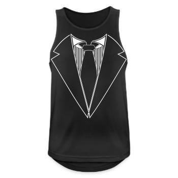 Anzug mens suit Event Bekleidung für Anlässe - Männer Tank Top atmungsaktiv - Schwarz - Vorne - Nick (188cm)