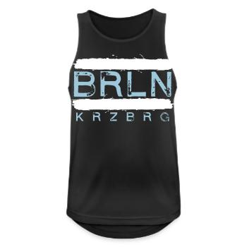 Berlin Kreuzberg Vintage Design - Männer Tank Top atmungsaktiv - Schwarz - Vorne - Nick (188cm)