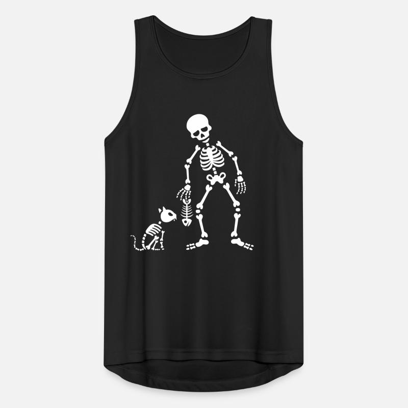 Cat likes fish bone skeleton Männer Tank Top atmungsaktiv