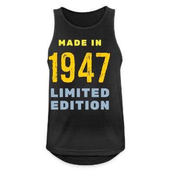 1947 - Männer Tank Top atmungsaktiv - Schwarz - Vorne - Nick (188cm)